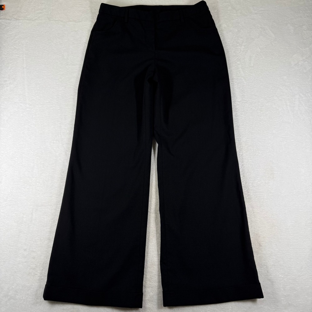 D&G Dolce & Gabbana Black Wide Leg Wool Blend Trousers Made in Italy Size 30 44